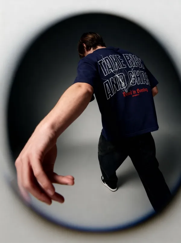 Men's_&_Women's_|_TAKE_RISK_AND_CHASE_|_NAVY_BLUE_Oversized_Graphic_Printed_T-Shirt_|_100%_Premium_Terry_Cotton