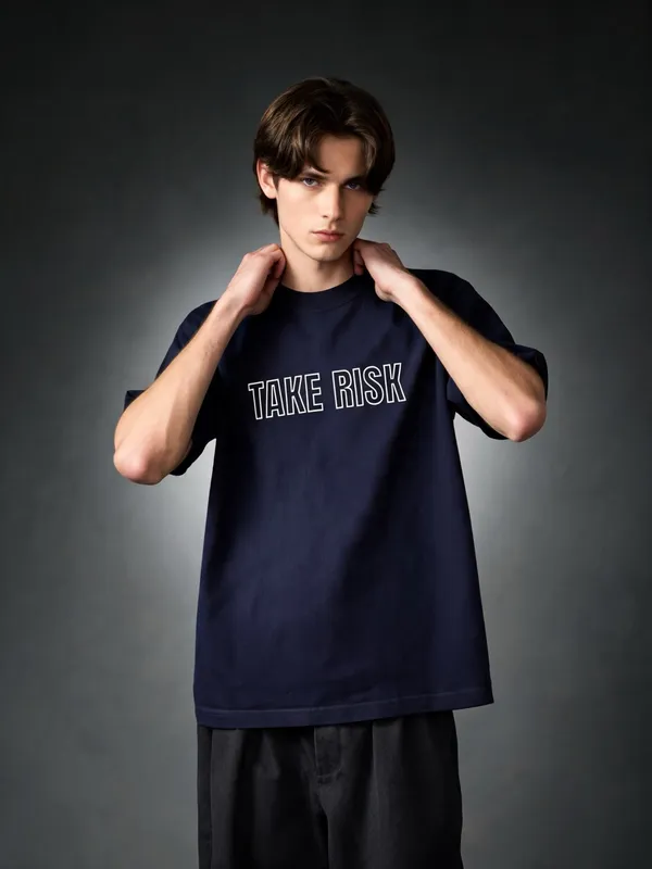 Men's_&_Women's_|_TAKE_RISK_AND_CHASE_|_NAVY_BLUE_Oversized_Graphic_Printed_T-Shirt_|_100%_Premium_Terry_Cotton