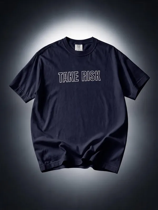 Men's_&_Women's_|_TAKE_RISK_AND_CHASE_|_NAVY_BLUE_Oversized_Graphic_Printed_T-Shirt_|_100%_Premium_Terry_Cotton