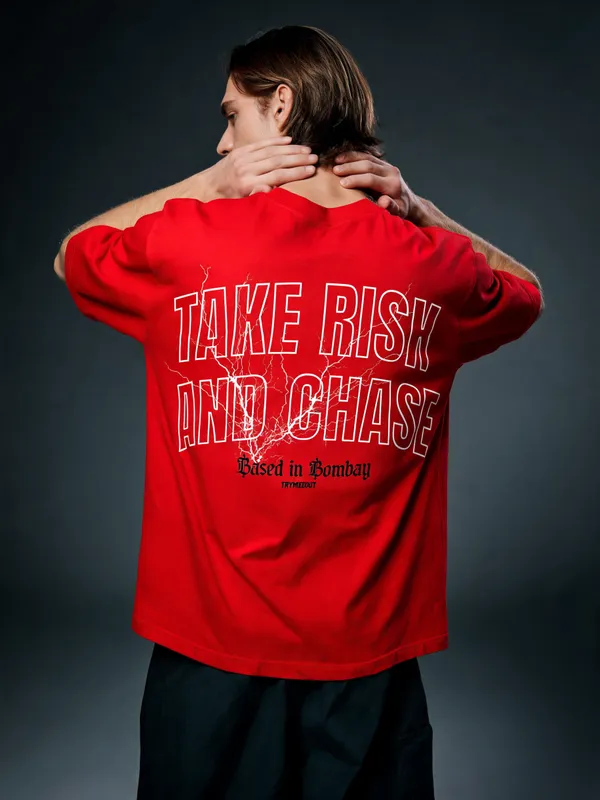 Men's_&_Women's_|_TAKE_RISK_AND_CHASE_|_RED_Oversized_Graphic_Printed_T-Shirt_|_100%_Premium_Terry_Cotton