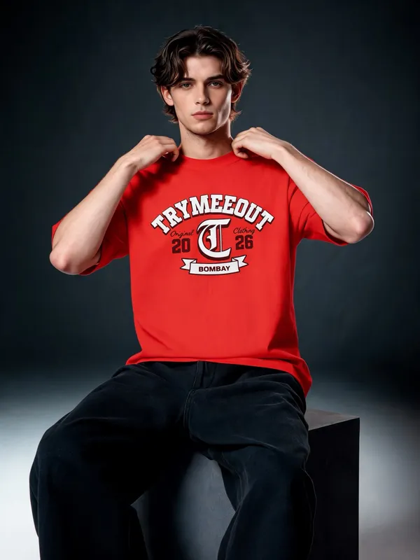 Men's_&_Women's_|_TRYMEEOUT_BOMBAY_2026__|_RED_Oversized_Graphic_Printed_T-Shirt_|_100%_Cotton