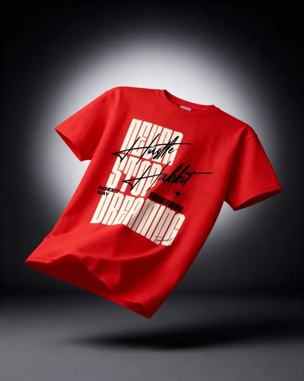 Men's_&_Women's_|_NEVER_STOP_DREAMING_|_RED_Oversized_Graphic_Printed_T-Shirt_|_100%_Cotton