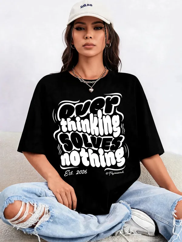 Men's_&_Women's_|_OVERTHINKING_SOLVES_NOTHING_|_BLACK_Oversized_Graphic_Printed_T-Shirt_|_100%_Cotton