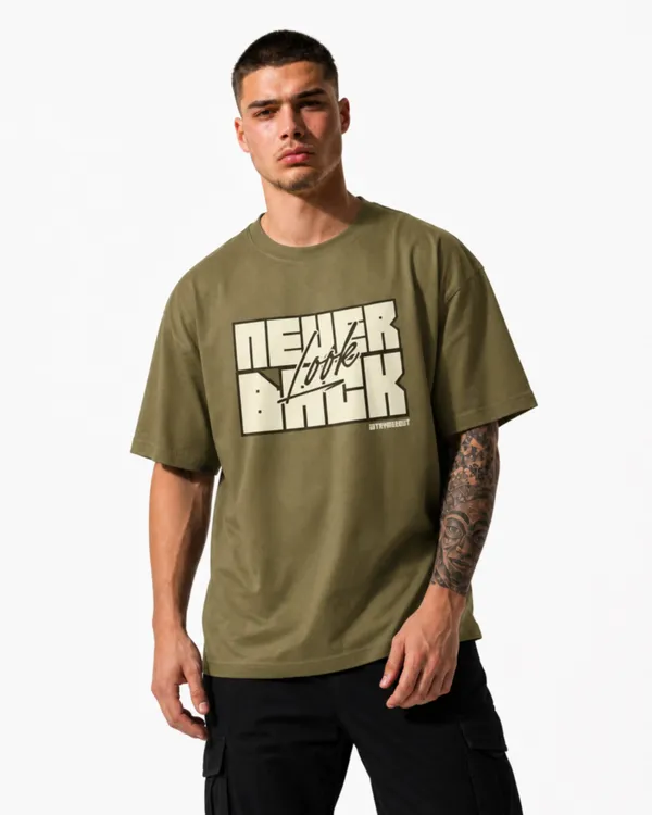 Men's_&_Women's_|_NEVER_LOOK_BACK_|_BEIGE_GREEN_Oversized_Graphic_Printed_T-Shirt_|_100%_Cotton