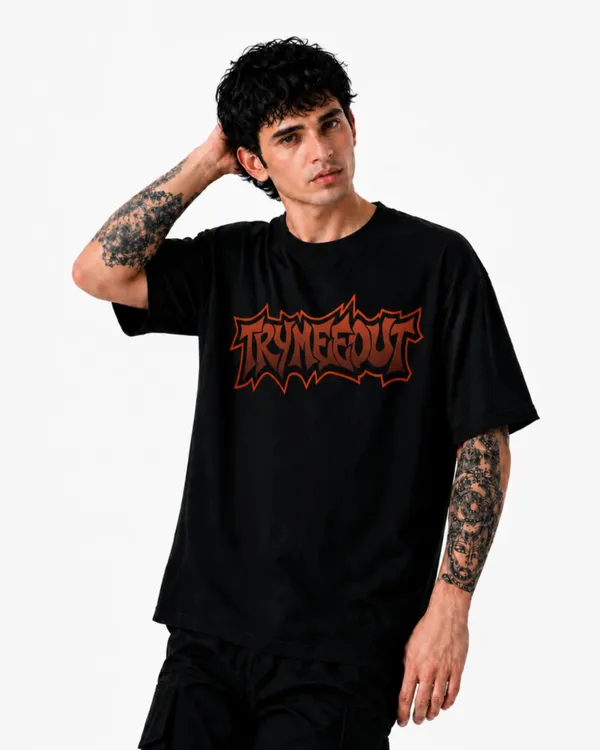 Men's_&_Women's_|_TRYMEEOUT_ORANGE_DISTORTED_GRAFFITI_|_BLACK_Oversized_Graphic_Printed_T-Shirt_|_100%_Cotton
