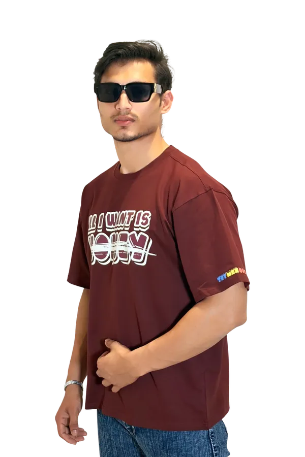 Men's_&_Women's_|_ALL_I_WANT_IS_MONEY_|_MAROON_Oversized_Graphic_Printed_T-Shirt_|_100%_Cotton