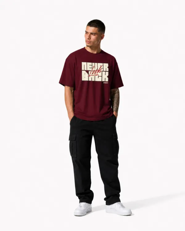 Men's_&_Women's_|_NEVER_LOOK_BACK_|_MAROON_Oversized_Graphic_Printed_T-Shirt_|_100%_Cotton