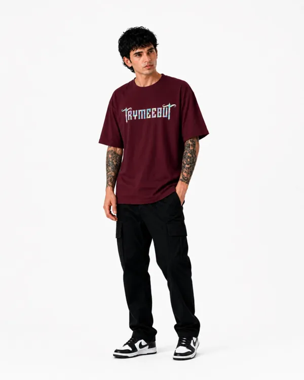 Men's_&_Women's_|_TRYMEEOUT_CRYSTAL_GRAFFITI_|_MAROON_Oversized_Graphic_Printed_T-Shirt_|_100%_Cotton