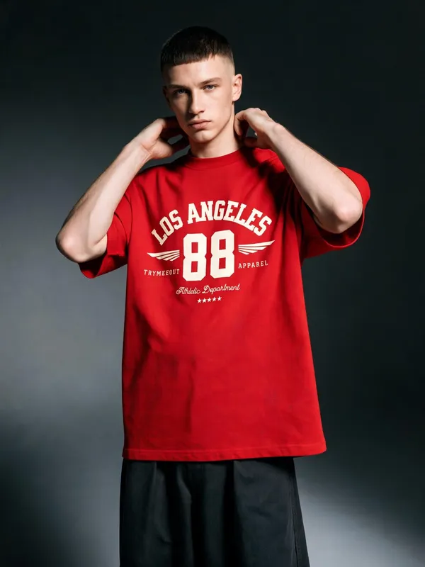 Men's_&_Women's_|_LOS_ANGELES_|_RED_Oversized_Graphic_Printed_T-Shirt_|_100%_Premium_Terry_Cotton