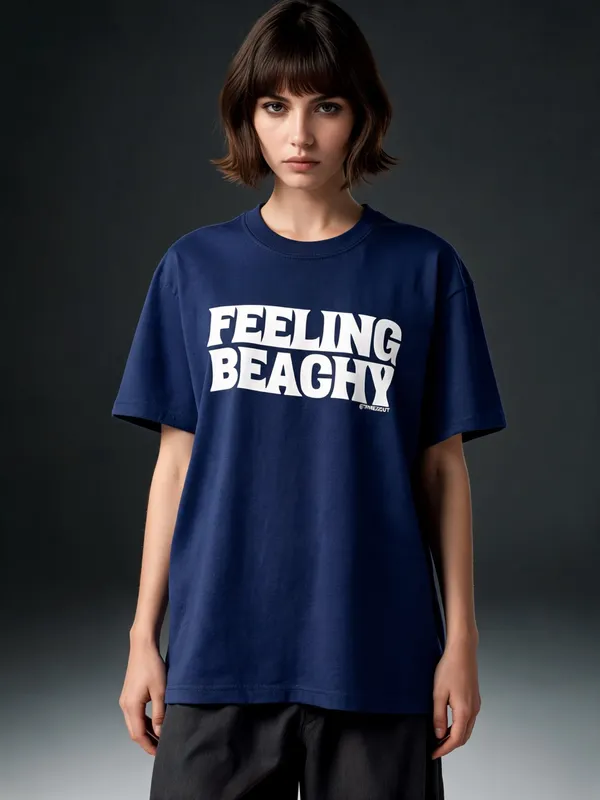 Men's_&_Women's_|_FEELING_BEACHY_|_NAVY_BLUE_Oversized_Graphic_Printed_T-Shirt_|_100%_Cotton