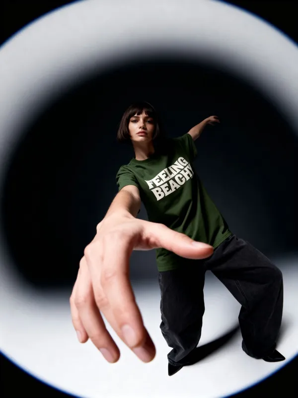 Men's_&_Women's_|_FEELING_BEACHY_|_OLIVE_GREEN_Oversized_Graphic_Printed_T-Shirt_|_100%_Premium_Terry_Cotton