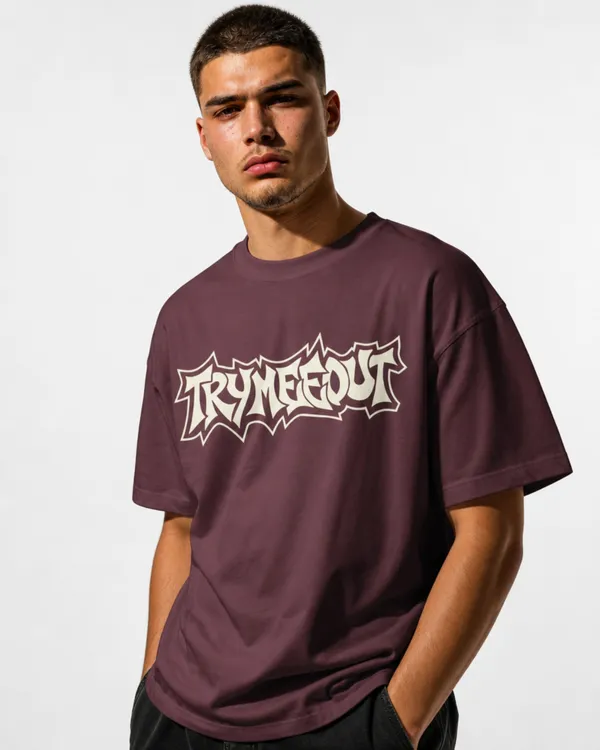 Men's_&_Women's_|_TRYMEEOUT_CREAM_DISTORTED_GRAFFITI_|_MAROON_Oversized_Graphic_Printed_T-Shirt_|_100%_Cotton