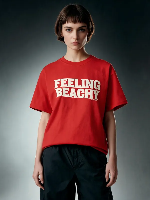Men's_&_Women's_|_FEELING_BEACHY_|_RED_Oversized_Graphic_Printed_T-Shirt_|_100%_Cotton
