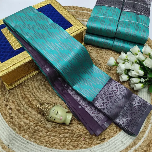 Blue_And_Purple_Kanjeevaram_Banarasi_Silk_Saree_For_Women