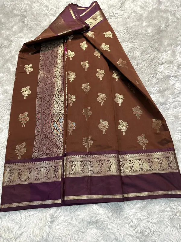 Brown_Lightweight_Soft_Kanjeevaram_Silk_Saree_For_Women