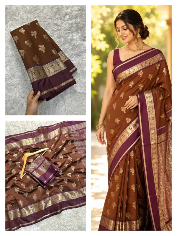 Brown_Lightweight_Soft_Kanjeevaram_Silk_Saree_For_Women