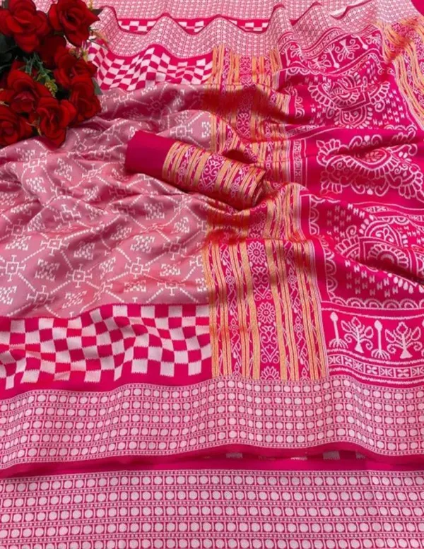 Pink_Soft_Sambalpuri_Silk_Saree_For_Women