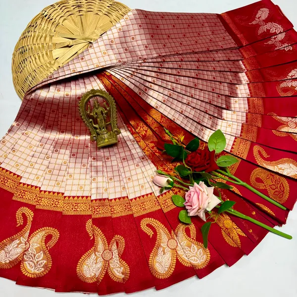 Pink_And_Red_Kanjeevaram_Banarasi_Silk_Saree_For_Women