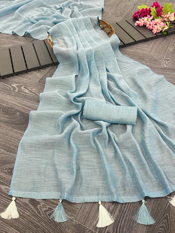 Light_Blue_Khadi_Cotton_Saree_For_Women