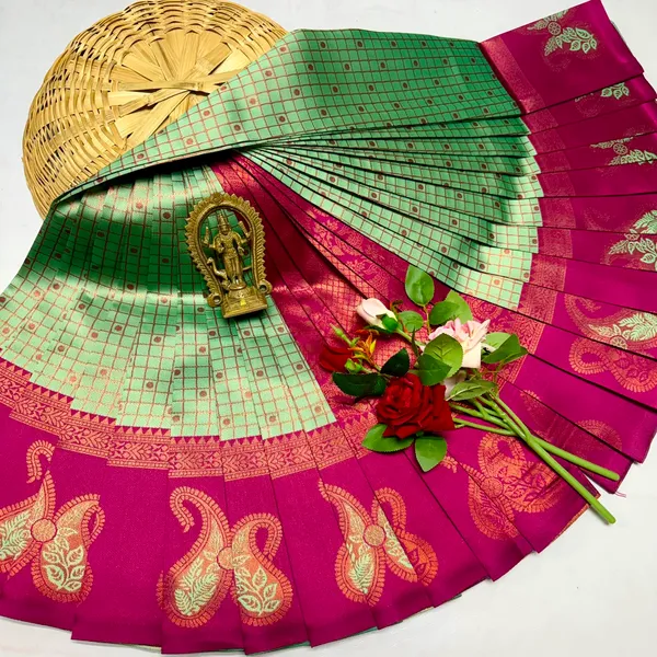 Green_Kanjeevaram_Banarasi_Silk_Saree_For_Women