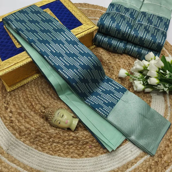 Navy_Blue_Kanjeevaram_Banarasi_Silk_Saree_For_Women