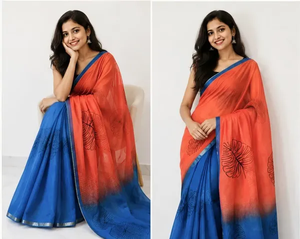 Blue_And_Pink_Cotton_Linen_Saree_For_Women