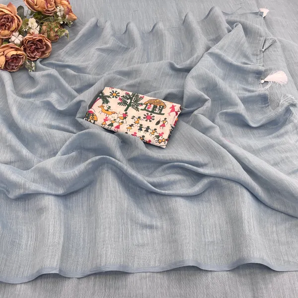 Sky_Blue_Khadi_Cotton_Saree_For_Women