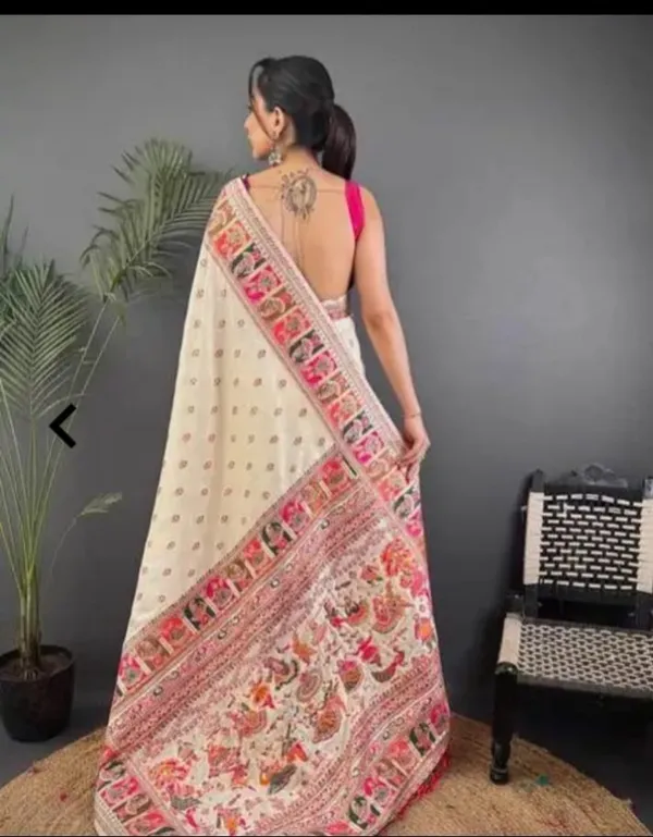 Cream_Pashmina_Soft_Kanjeevaram_Silk_Saree_For_Women