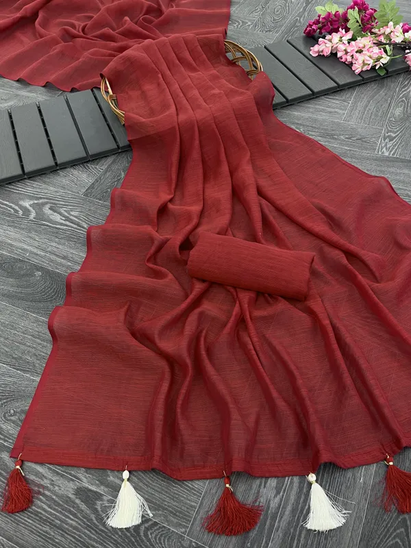 Rust_Khadi_Cotton_Saree_For_Women