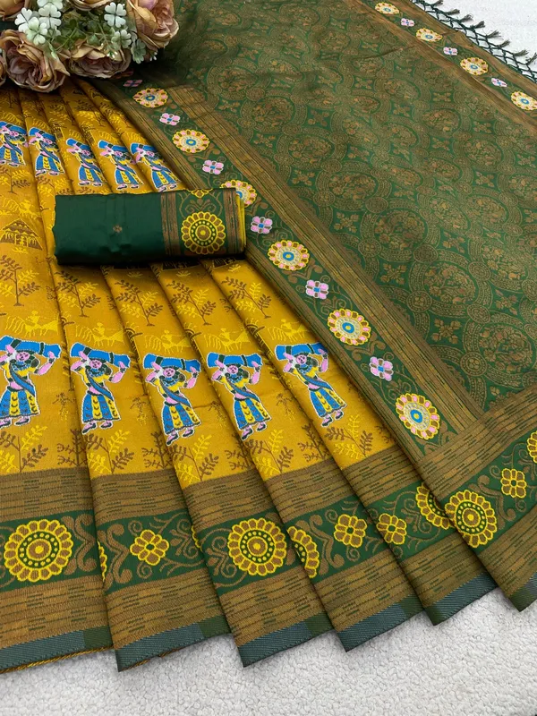 Yellow_Banarasi_Art_Silk_Saree_For_Women