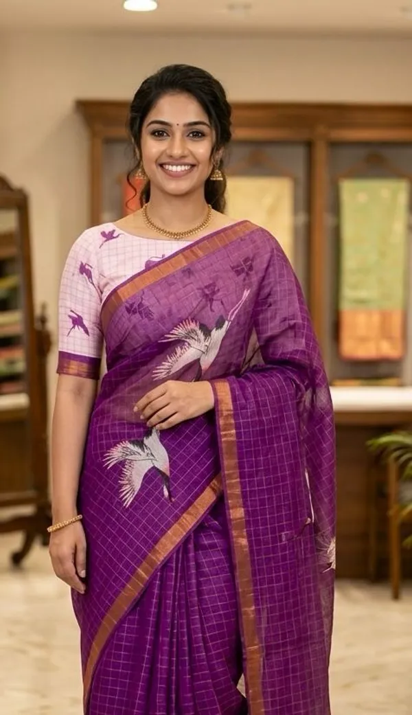 Purple_Cotton_Linen_Saree_For_Women