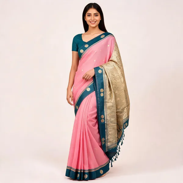 Pink_Lightweight_Soft_Kanjeevaram_Silk_Saree_For_Women