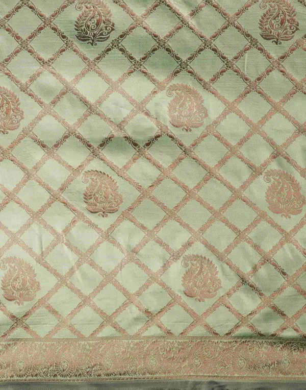 BANARASI_SILK_PISTA_GREEN_SAREE_FOR_WOMEN