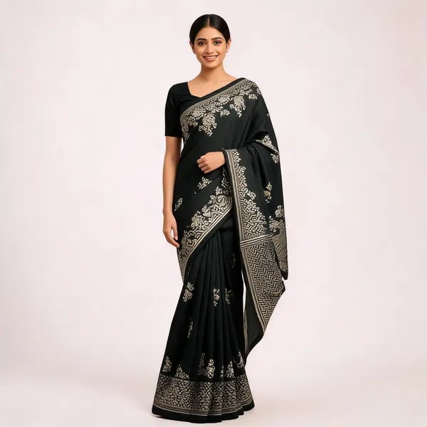 Black_Lightweight_Soft_Kanjeevaram_Silk_Saree_For_Women