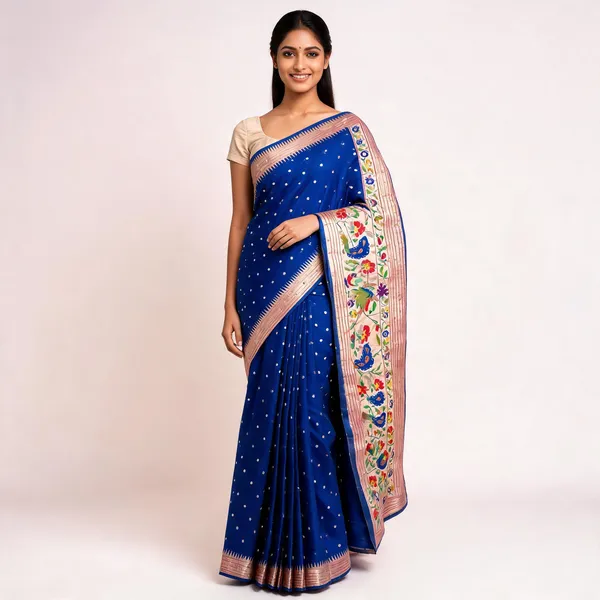 Blue_Paithani_Banarasi_Silk_Saree_For_Women