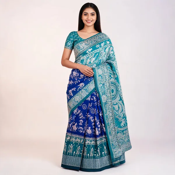 Blue_Banarasi_Art_Silk_Saree_For_Women