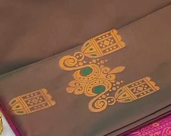 BROWN_RANI_BANARASI_LITCHI_SILK_SAREE