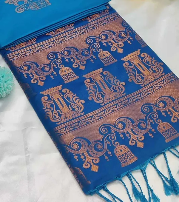 Banarasi_Kanjeevaram_Silk_Saree_with_Rich_Zari_Weaving_and_festive_and_wedding_wear_And_Party_Wear_collection_With_Tassels_Latkan_And_Blouse_Piece