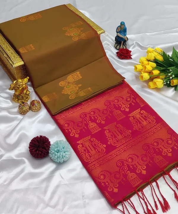 Banarasi_Kanjeevaram_Silk_Saree_with_Rich_Zari_Weaving_and_festive_and_wedding_wear_And_Party_Wear_collection_With_Tassels_Latkan_And_Blouse_Piece