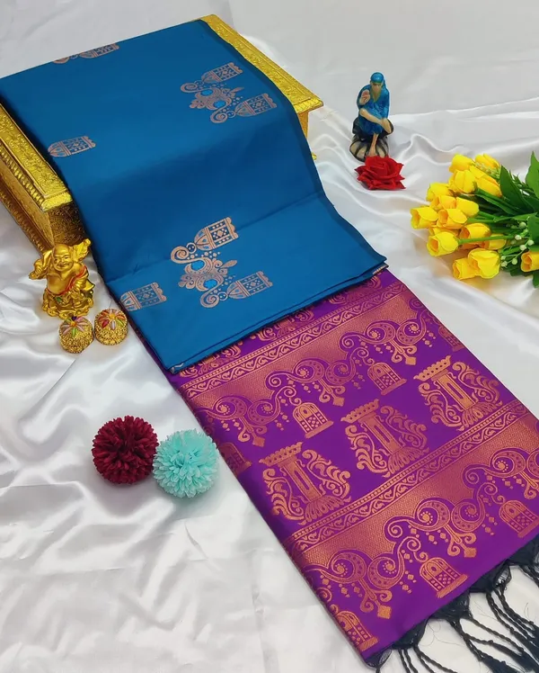 Banarasi_Kanjeevaram_Silk_Saree_with_Rich_Zari_Weaving_and_festive_and_wedding_wear_And_Party_Wear_collection_With_Tassels_Latkan_And_Blouse_Piece