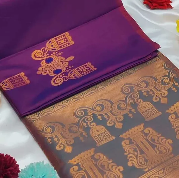 Banarasi_Kanjeevaram_Silk_Saree_with_Rich_Zari_Weaving_and_festive_and_wedding_wear_And_Party_Wear_collection_With_Tassels_Latkan_And_Blouse_Piece