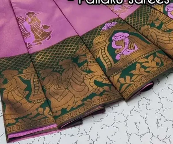 Beautiful_Art_Silk_Jacquard_Border_Palakhi_design_Saree_With_Unstitched_Running_Blouse_For_Women_Wedding_Wear_Party