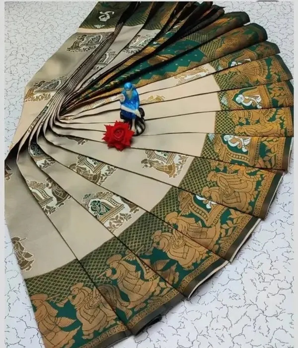 Beautiful_Art_Silk_Jacquard_Border_Palakhi_design_Saree_With_Unstitched_Running_Blouse_For_Women_Wedding_Wear_Party