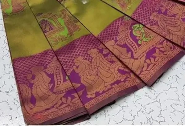 Beautiful_Art_Silk_Jacquard_Border_Palakhi_design_Saree_With_Unstitched_Running_Blouse_For_Women_Wedding_Wear_Party