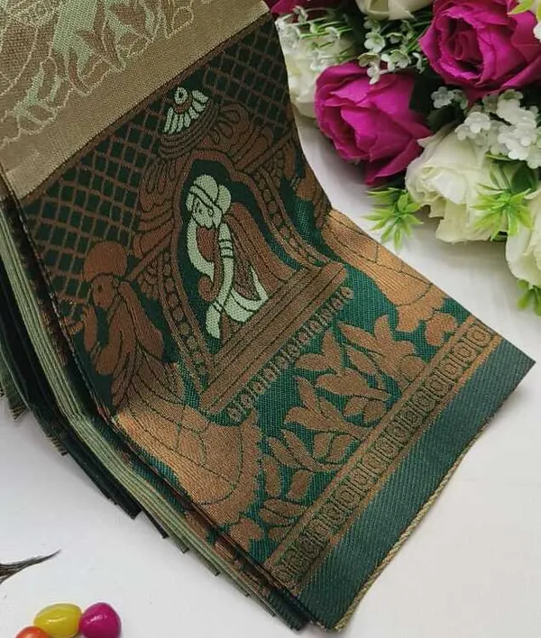 Beautiful_Art_Silk_Jacquard_Border_Palakhi_design_Saree_With_Unstitched_Running_Blouse_For_Women_Wedding_Wear_Party