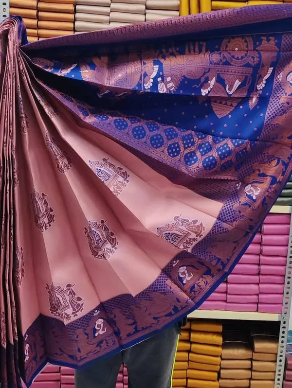 Beautiful_Art_Silk_Jacquard_Border_Palakhi_design_Saree_With_Unstitched_Running_Blouse_For_Women_Wedding_Wear_Party