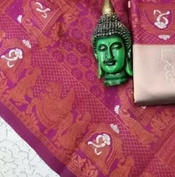 Beautiful_Art_Silk_Jacquard_Border_Palakhi_design_Saree_With_Unstitched_Running_Blouse_For_Women_Wedding_Wear_Party