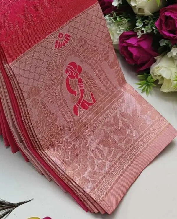 Beautiful_Art_Silk_Jacquard_Border_Palakhi_design_Saree_With_Unstitched_Running_Blouse_For_Women_Wedding_Wear_Party