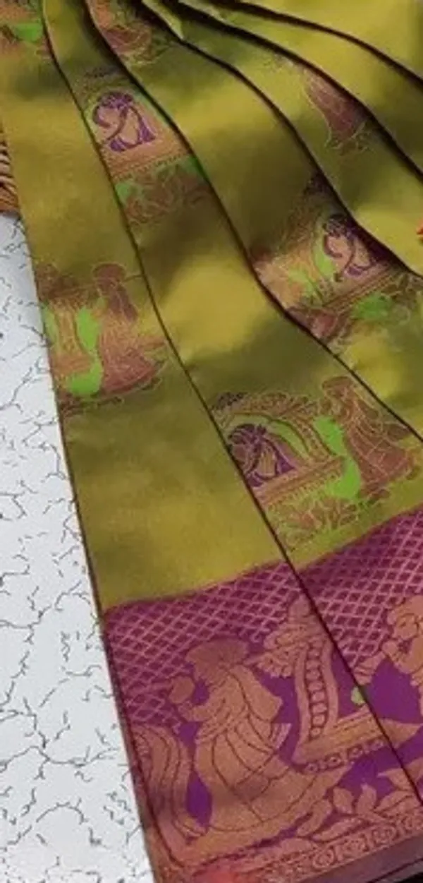 Beautiful_Art_Silk_Jacquard_Border_Palakhi_design_Saree_With_Unstitched_Running_Blouse_For_Women_Wedding_Wear_Party
