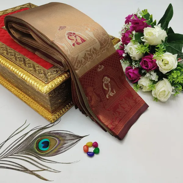 Beautiful_Art_Silk_Jacquard_Border_Palakhi_design_Saree_With_Unstitched_Running_Blouse_For_Women_Wedding_Wear_Party